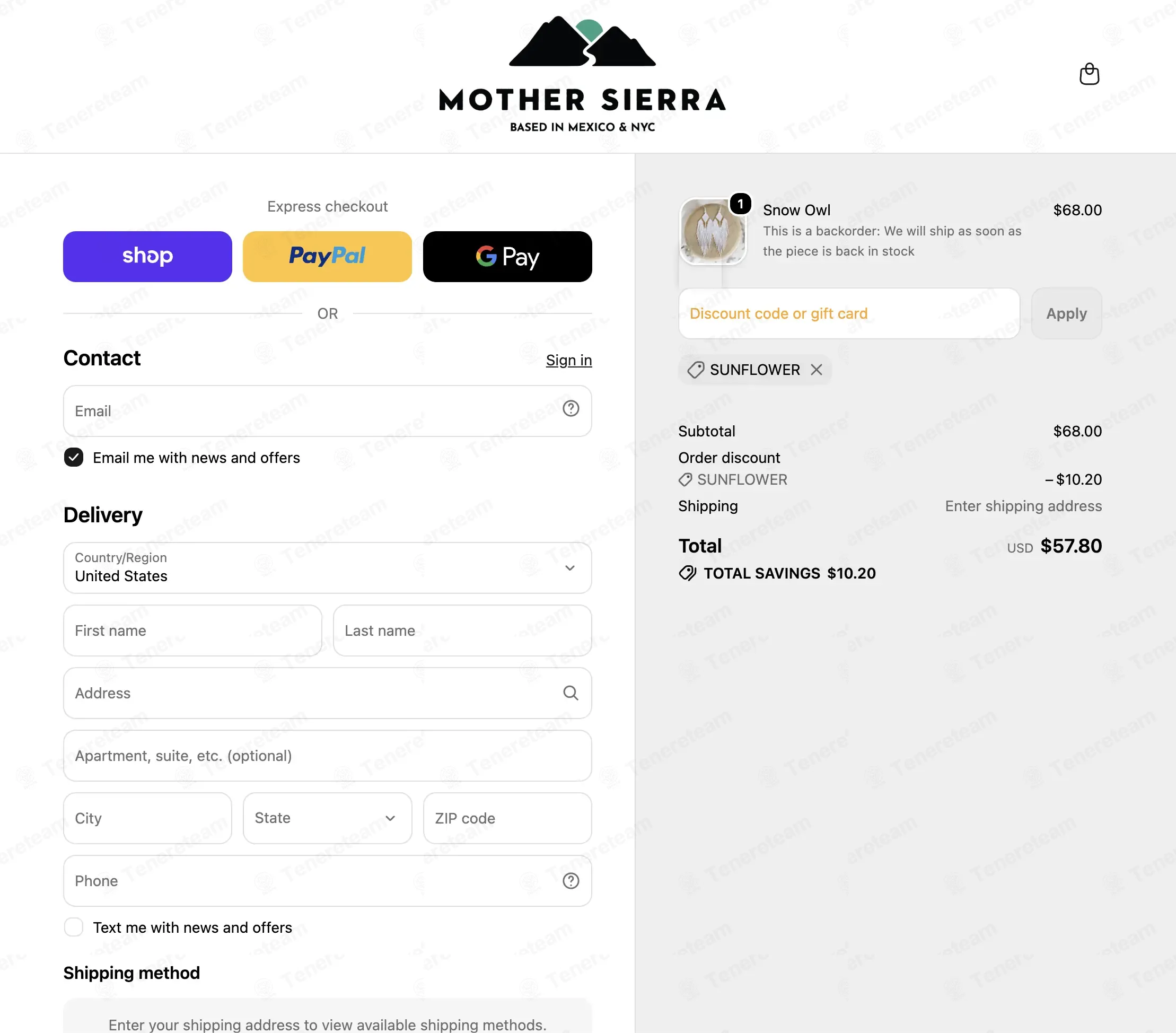 Mother Sierra coupon code: 15% off with SUNFLOWER. Tested and valid as 1 week ago.