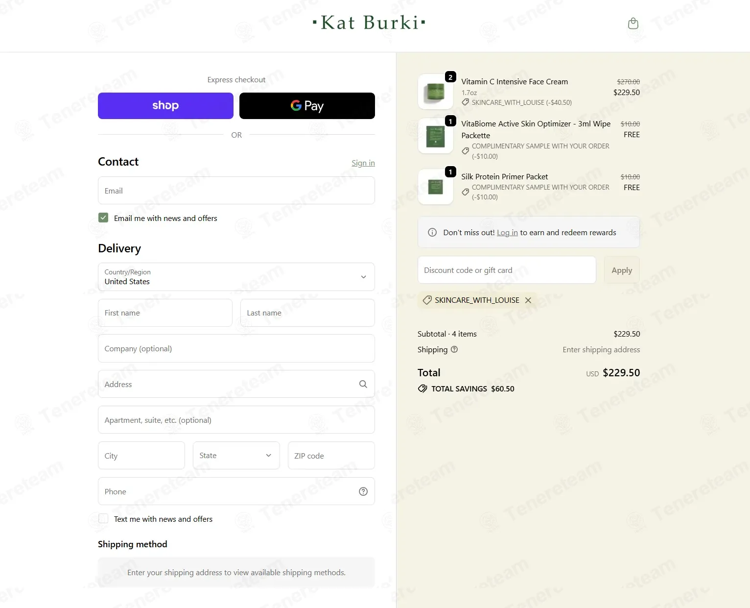 Kat Burki Skincare coupon code: 15% off with skincare_with_louise. Tested and valid as 1 week ago.