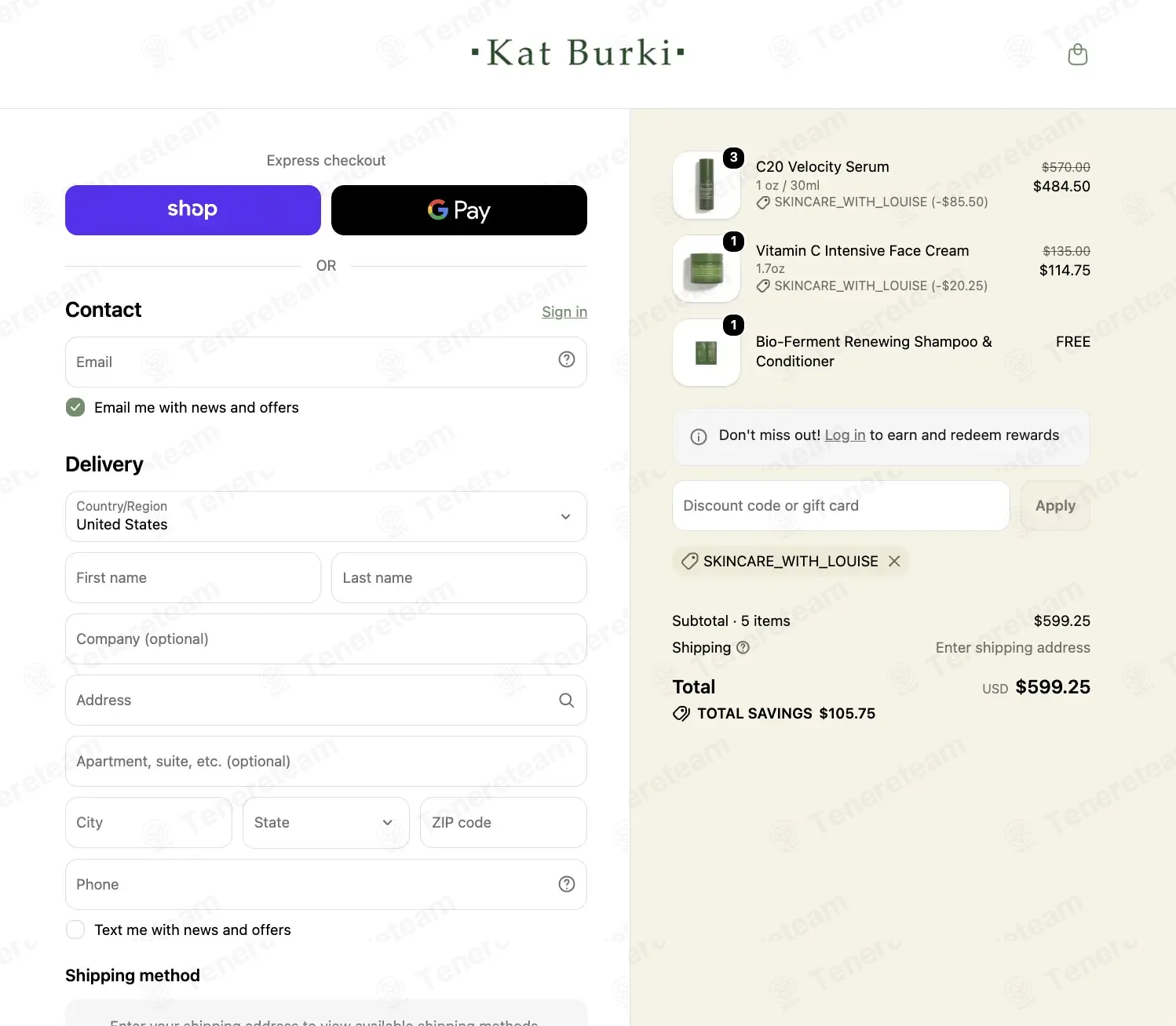 Kat Burki Skincare coupon code: 15% off with skincare_with_louise. Tested and valid as 1 week ago.