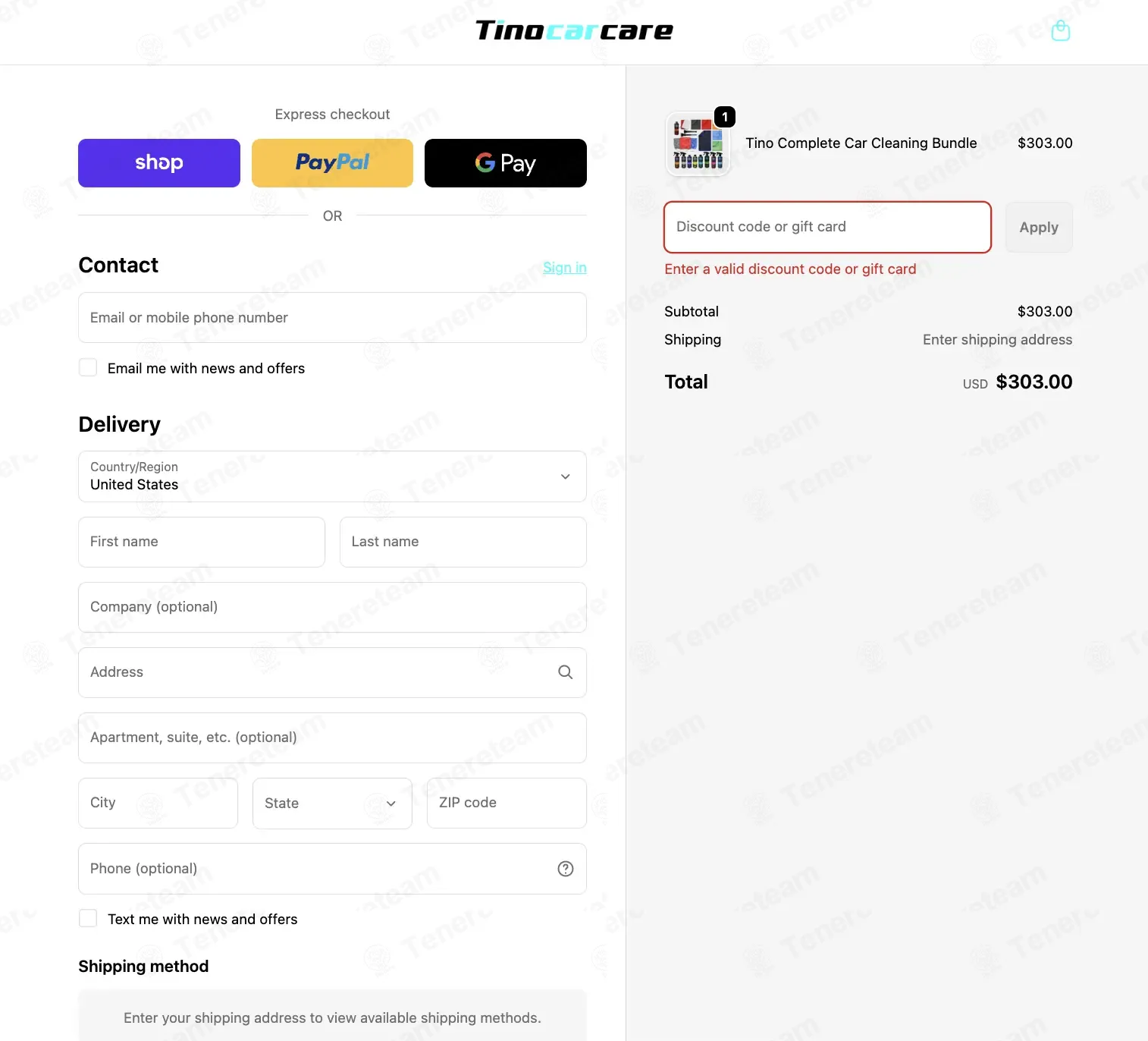 Tino Car Care coupon code: 10% off with VT_NDUJMAAFWZ. Tested and valid as 3 months ago.