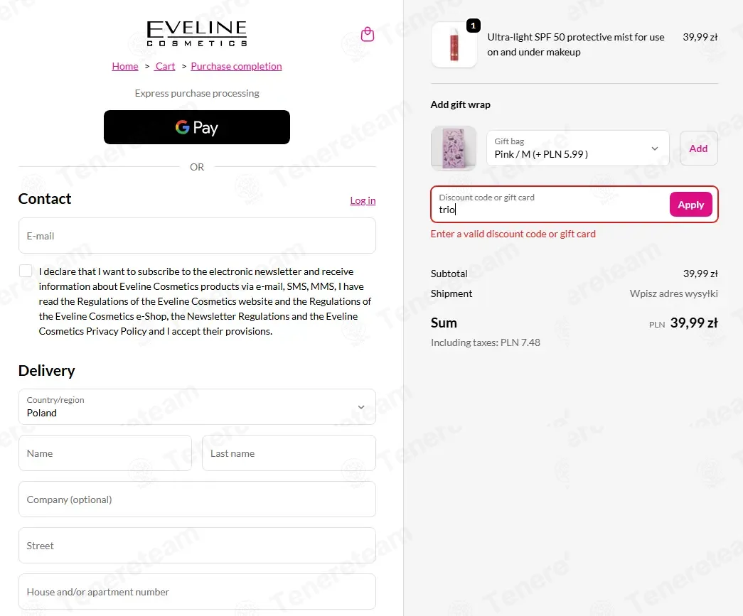 Eveline PL coupon code: Sale off with trio. Tested and valid as 1 month ago.