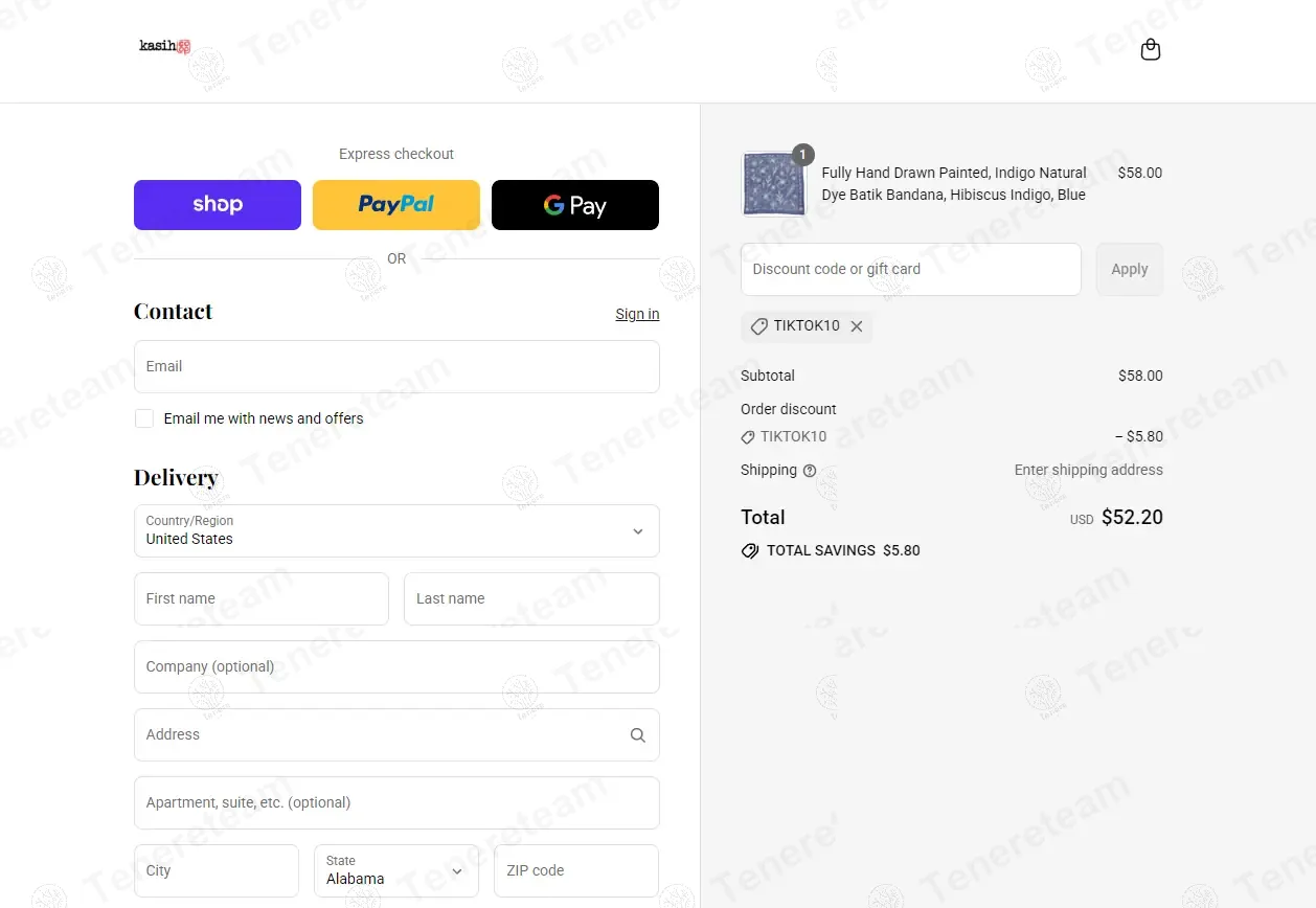 Kasih Co-op apply coupon code