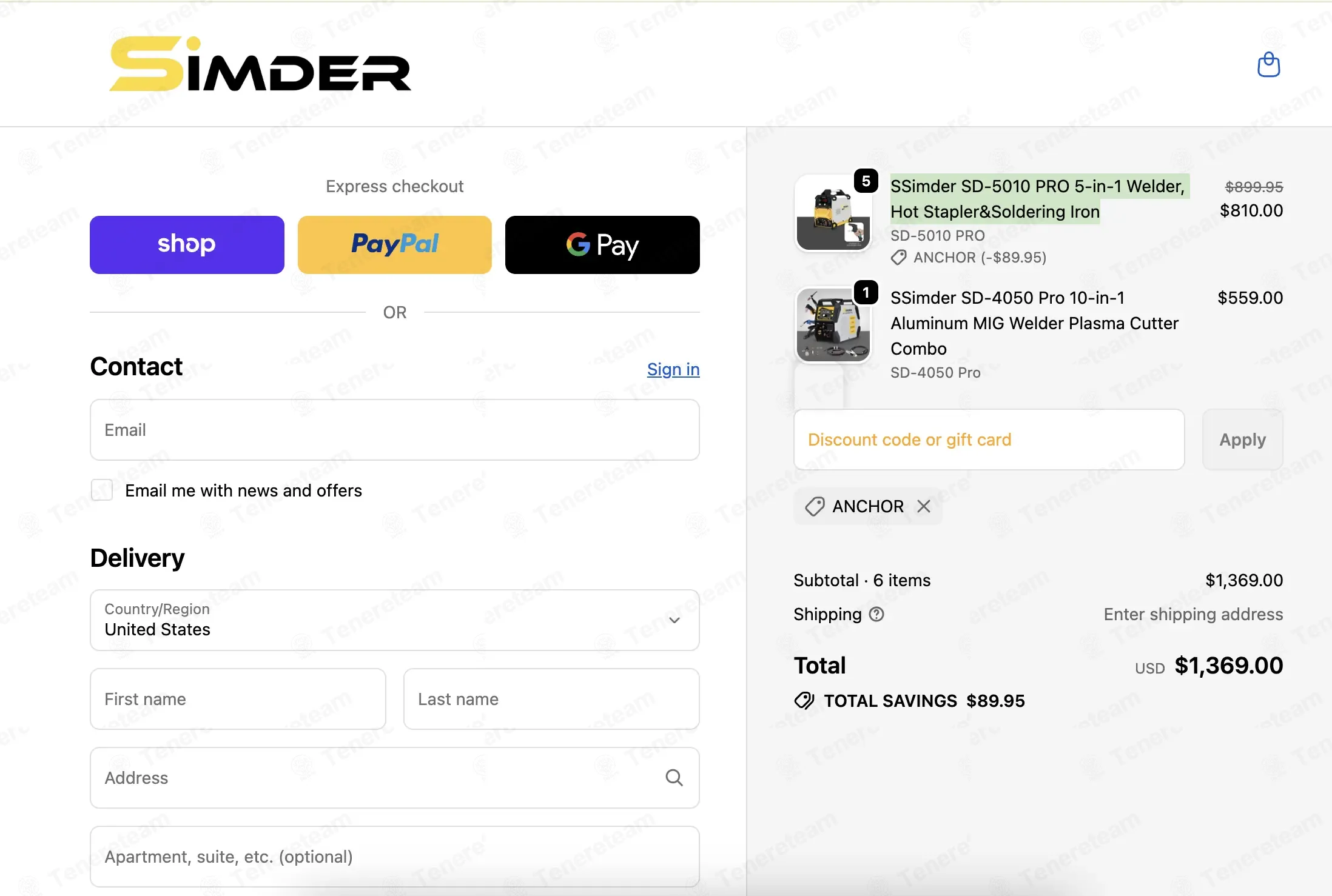 Ssimder coupon code: 10% off with Anchor. Tested and valid as 1 week ago.