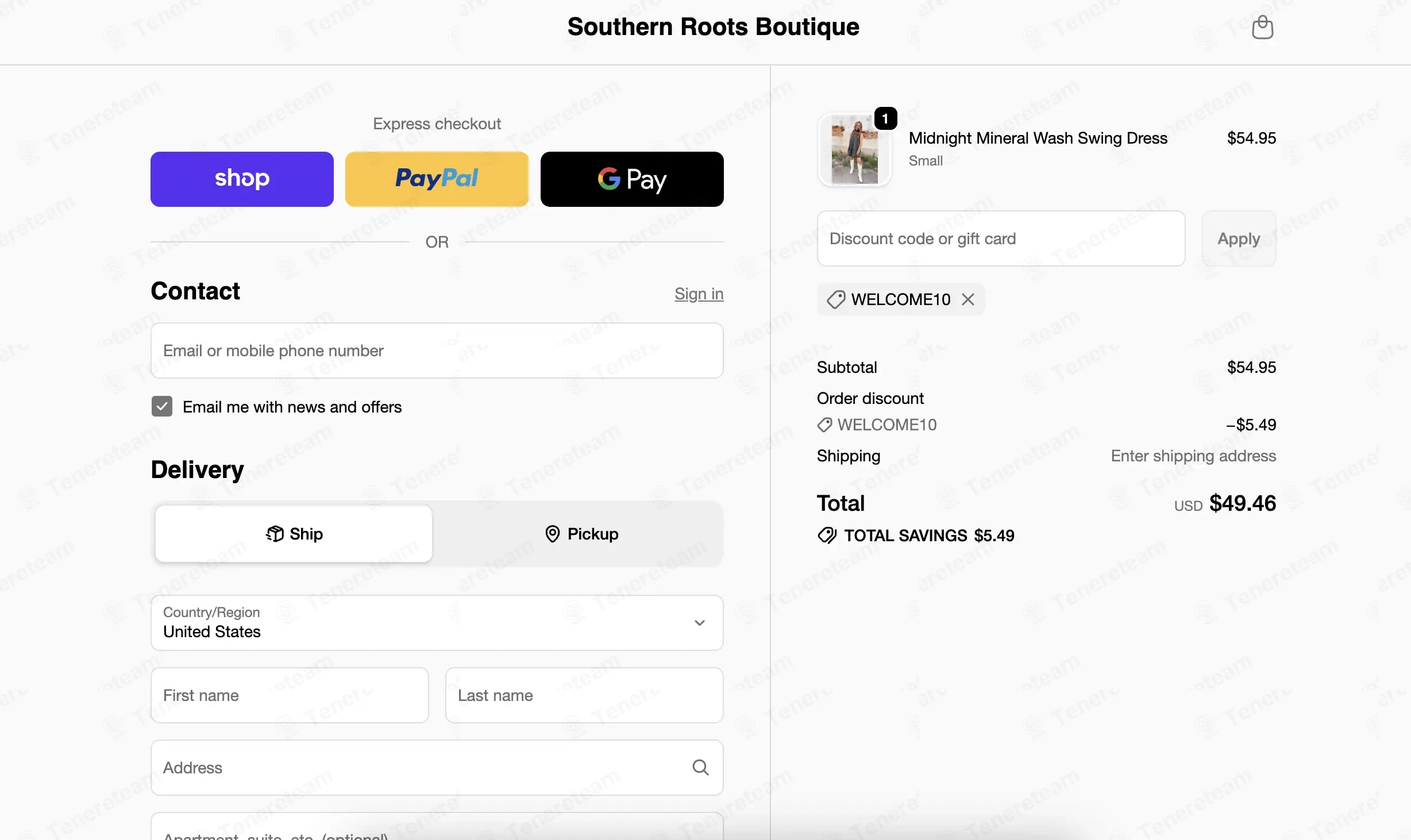 Southern Roots Boutique coupon code: 10% off with WELCOME10. Tested and valid as 4 days ago.