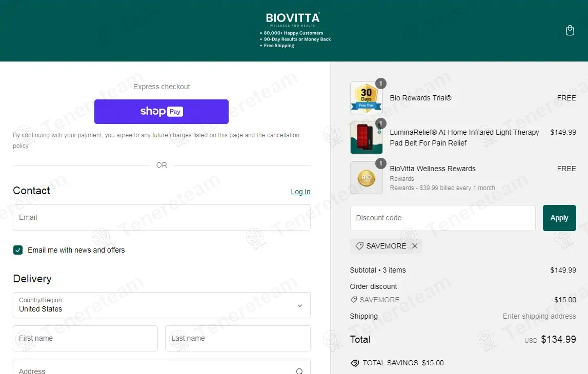 BioVitta Wellness coupon code: 10% off with SAVEMORE. Tested and valid as 8 months ago.