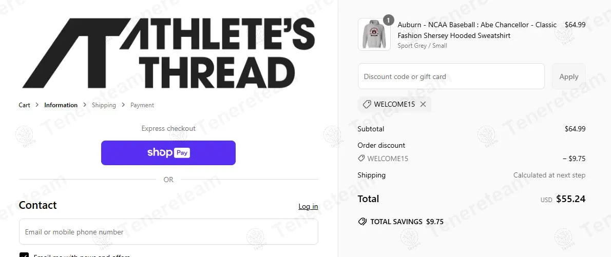 Athlete's Thread coupon code: 15% off with welcome15. Tested and valid as 1 year ago.