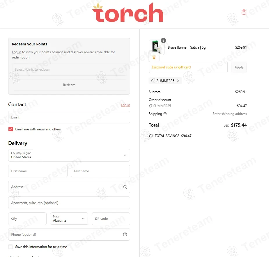 Torch Hemp coupon code: 35% off with SUMMER35. Tested and valid as 1 year ago.