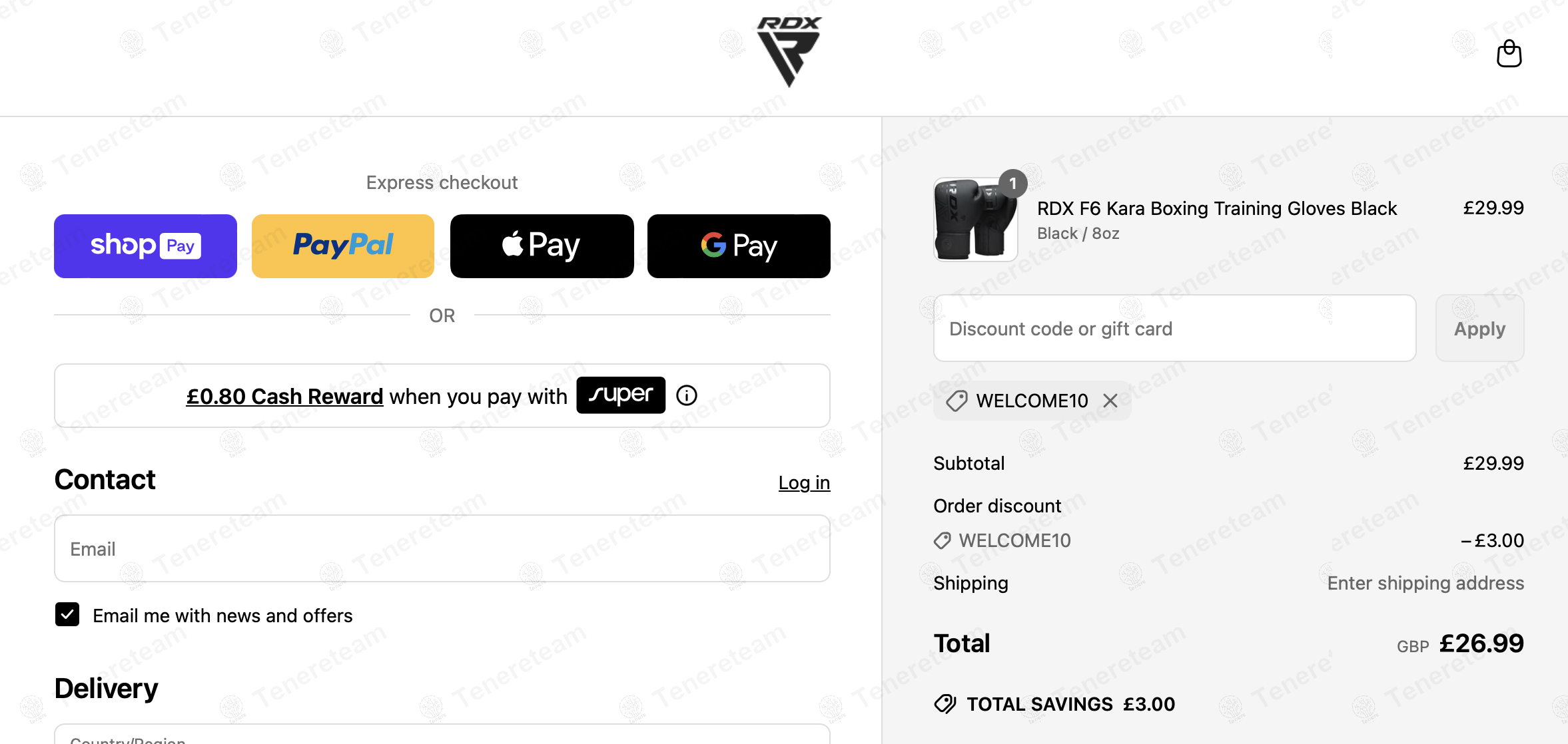 Rdx Sports UK coupon code: 10% off with WELCOME10. Tested and valid as 1 year ago.