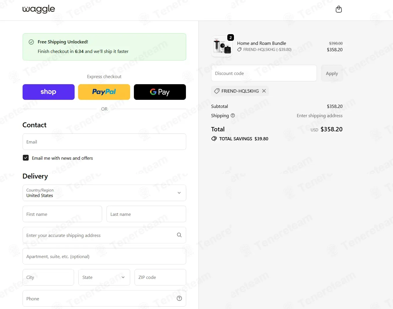My Waggle coupon code: 10% off with FRIEND-HQL5KHG. Tested and valid as 2 months ago.