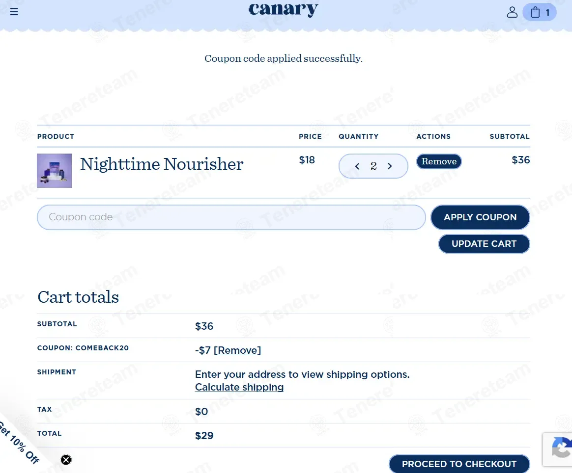 Canary Supplements coupon code: 20% off with COMEBACK20. Tested and valid as 1 month ago.