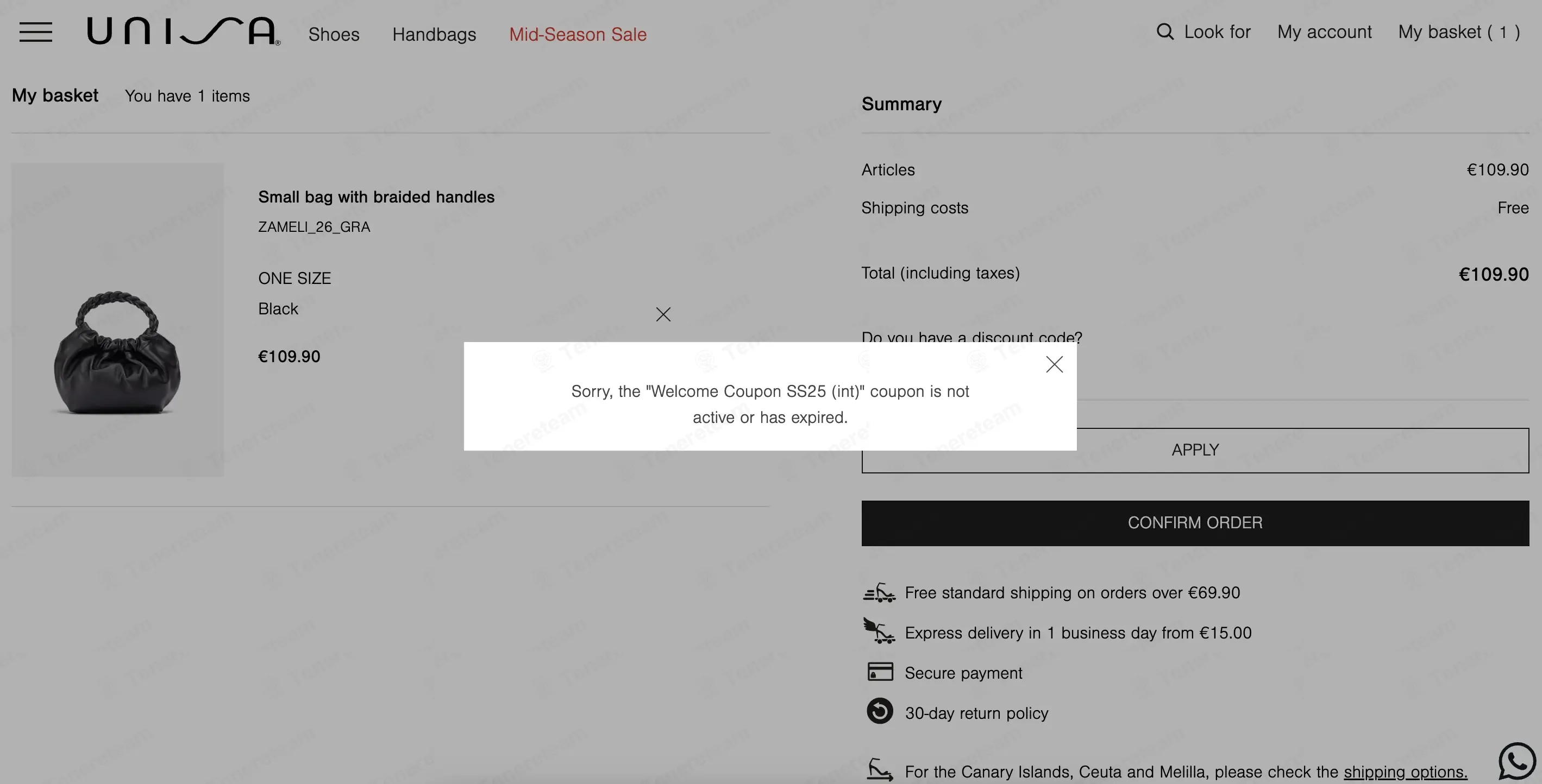 Unisa-europa coupon code: 5% off with WELCOMESS25. Tested and valid as 1 month ago.
