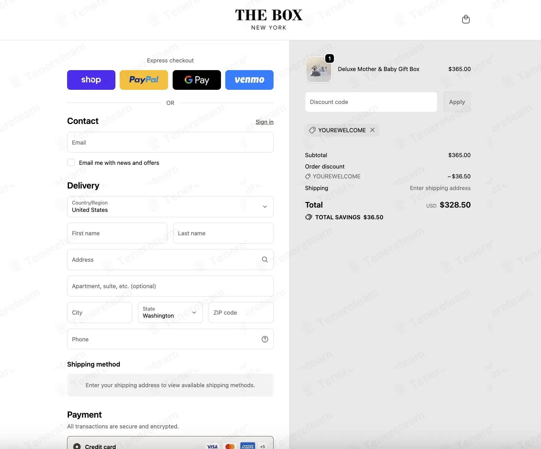 The Box NY coupon code: 10% off with YOUREWELCOME. Tested and valid as 4 weeks ago.