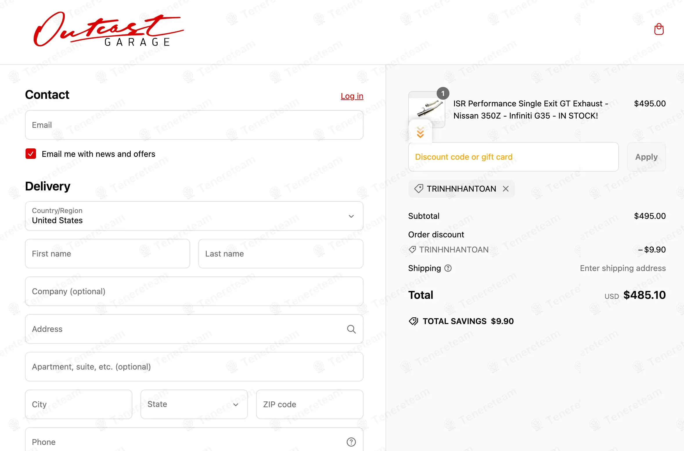 Outcast Garage coupon code: 2% off with TRINHNHANTOAN. Tested and valid as 1 year ago.