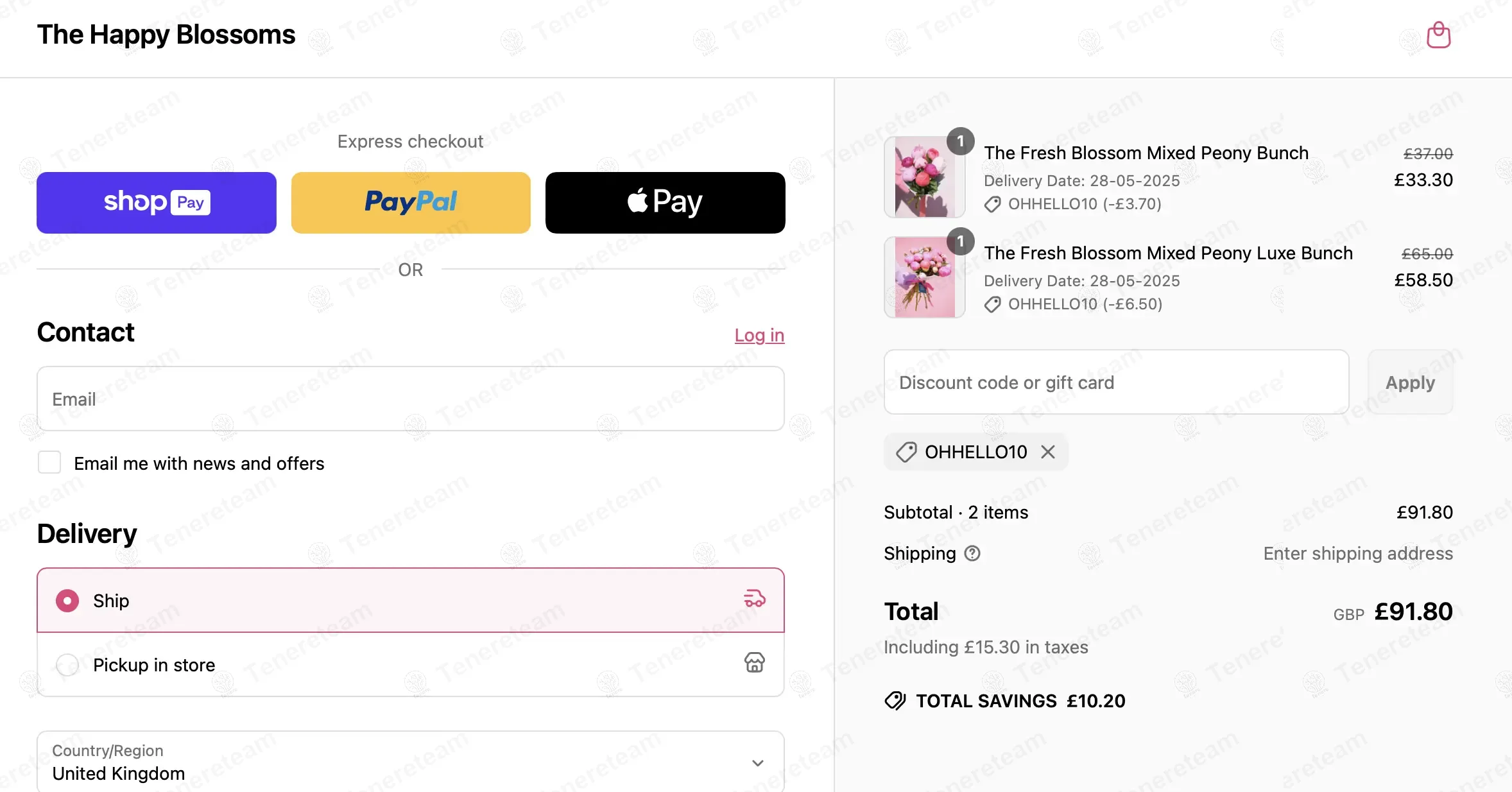 The Happy Blossoms coupon code: 10% off with OHHELLO10. Tested and valid as 1 year ago.