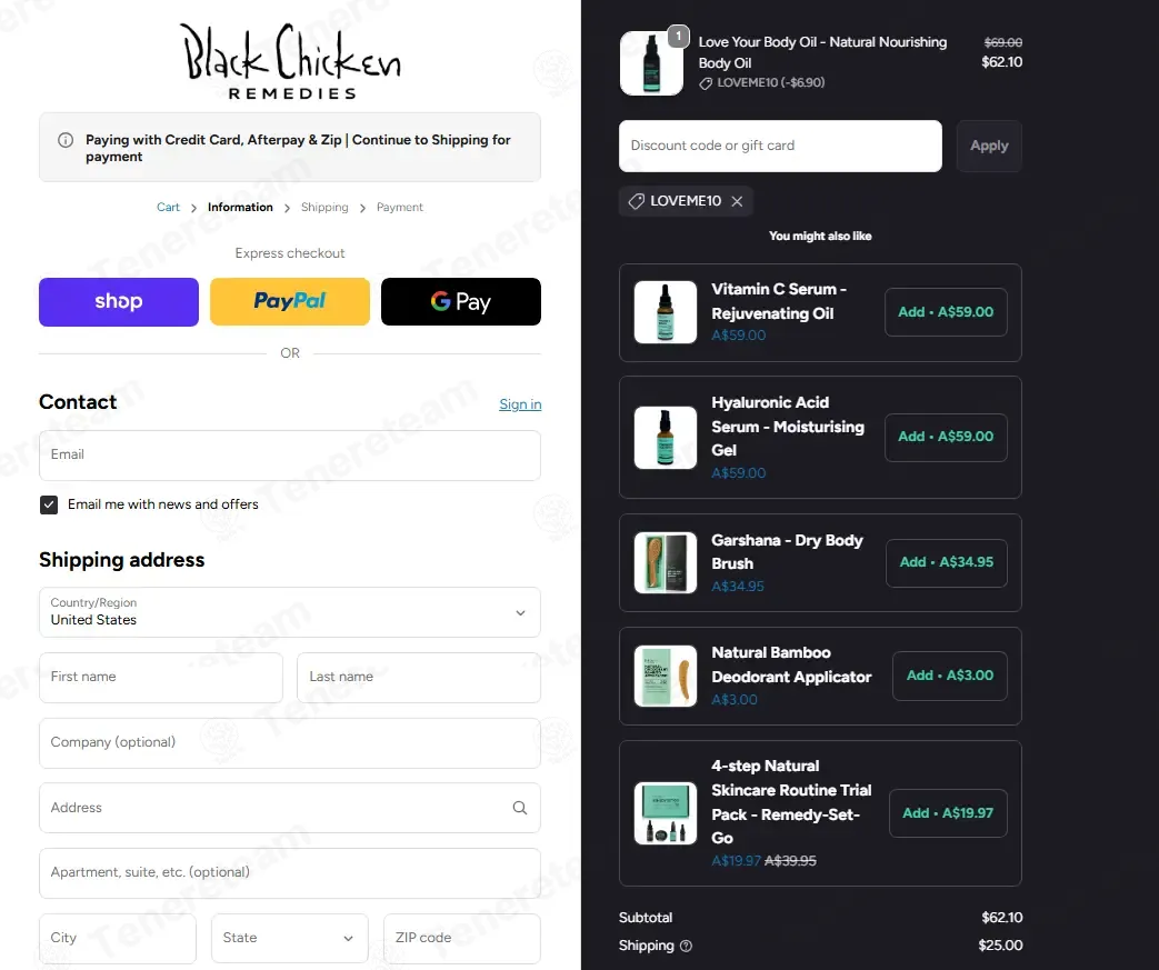 Black Chicken Remedies coupon code: 10% off with LOVEME10. Tested and valid as 8 months ago.