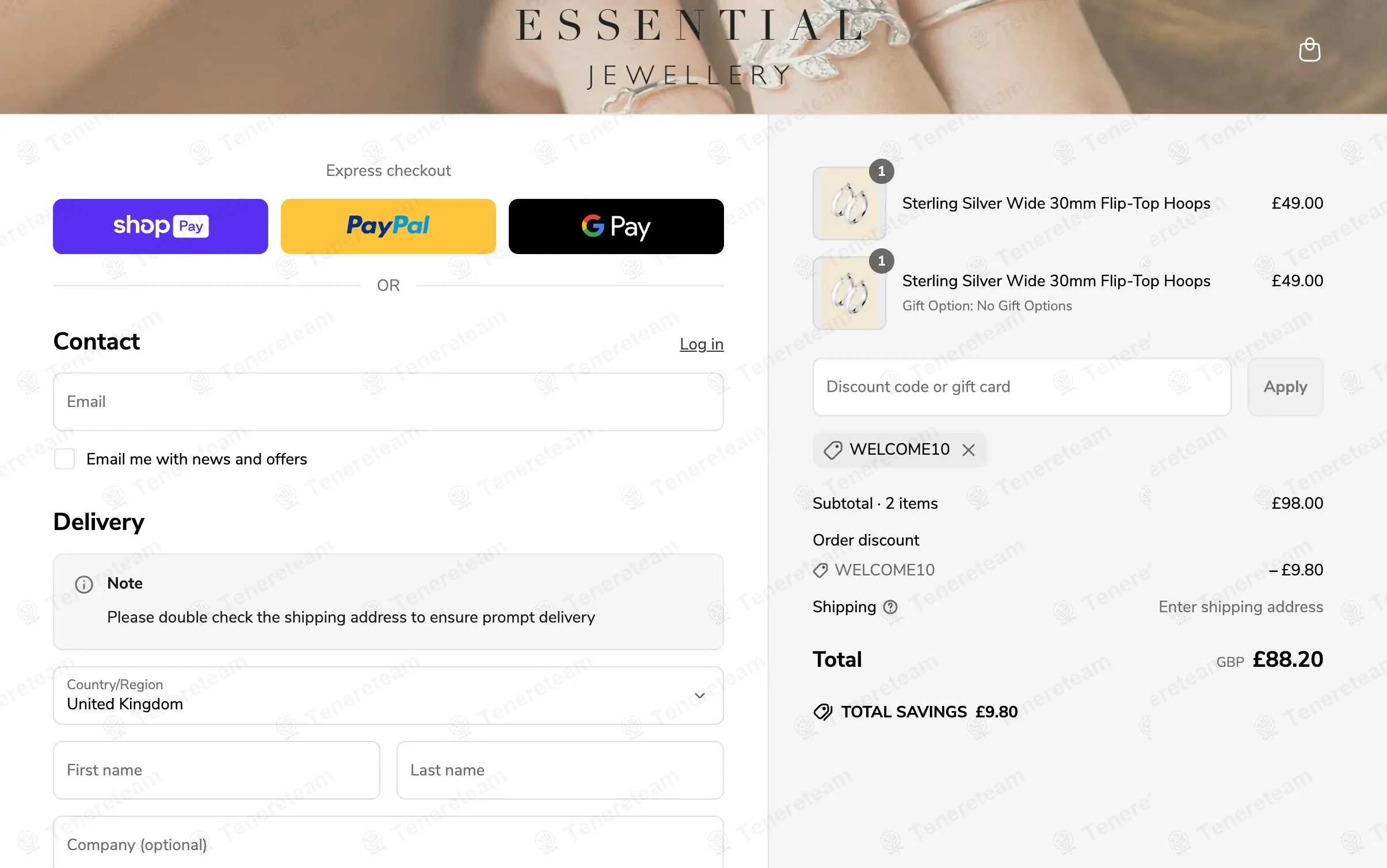 Essential Jewellery coupon code: 10% off with WELCOME10. Tested and valid as 1 year ago.