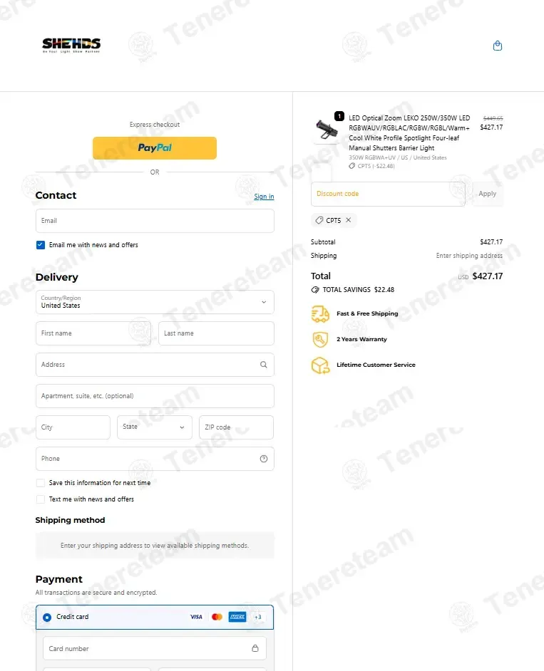 Shehds coupon code re-checked and confirmed working at checkout