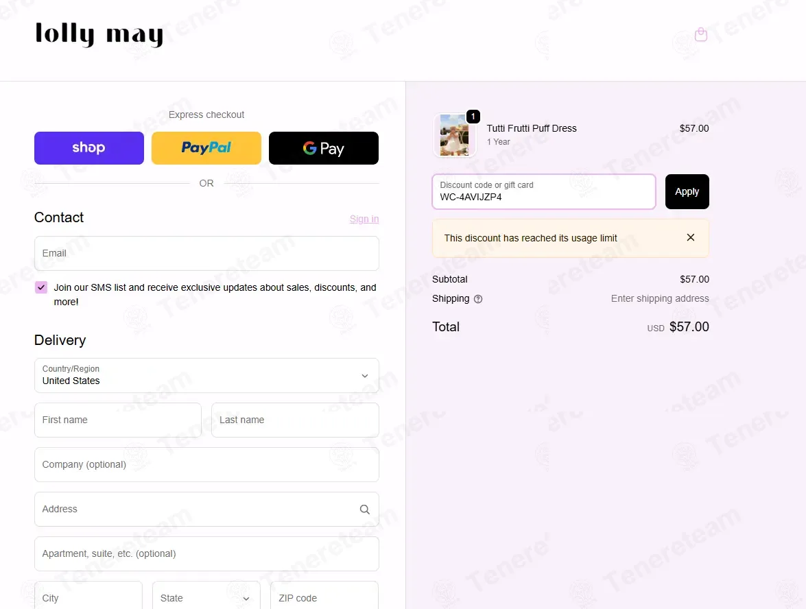 Lolly May coupon code: $20 off with WC-4AVIJZP4. Tested and valid as 3 months ago.