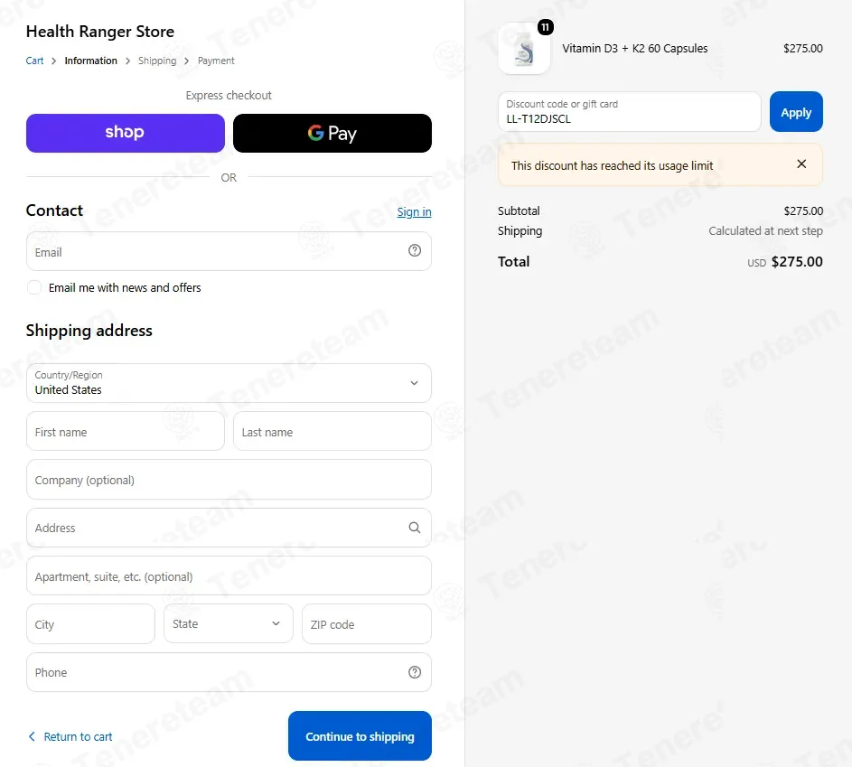 Health Ranger Store coupon code: 10% off with LL-T12DJSCL. Tested and valid as 3 days ago.
