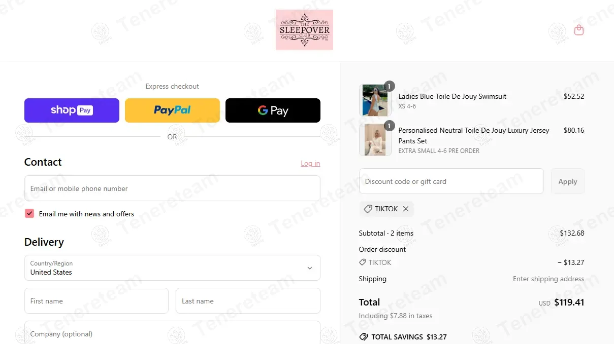 The Sleepover Club coupon code: 10% off with TIKTOK. Tested and valid as 1 year ago.