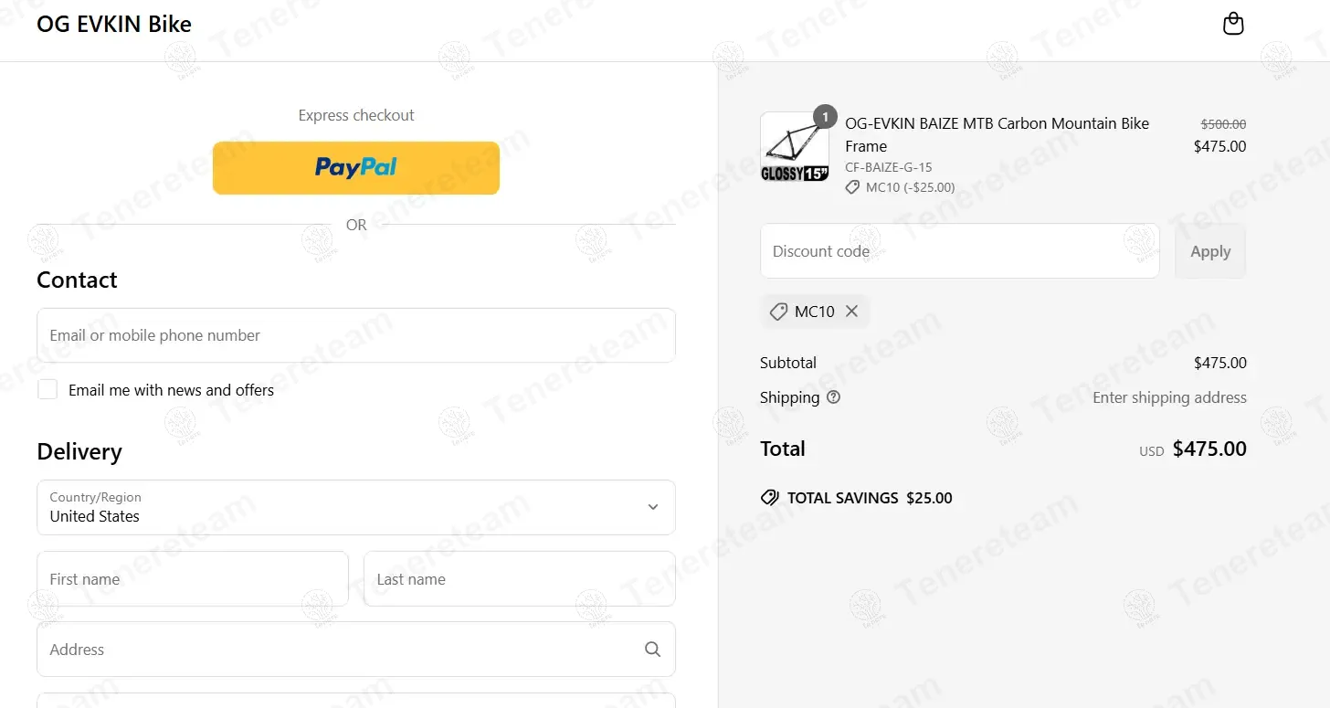 Ogevkin Bike coupon code: 5% off with MC10. Tested and valid as 1 year ago.