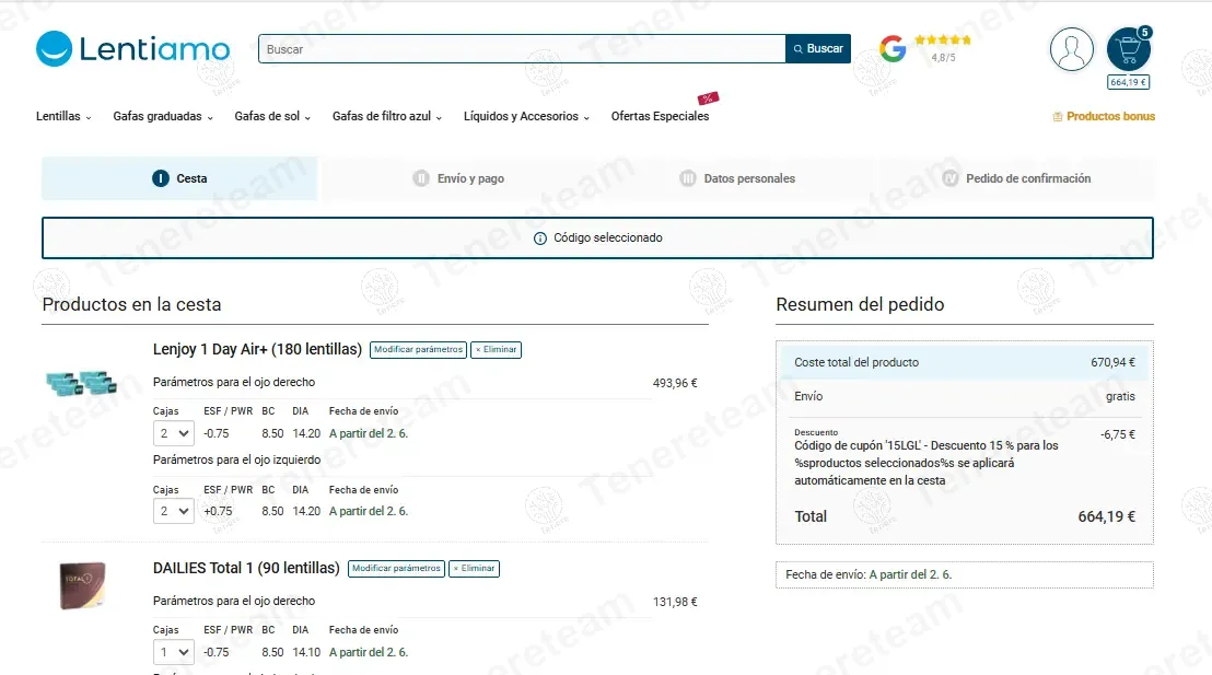 Lentiamo ES coupon code: 15% off with 15LGL. Tested and valid as 11 months ago.