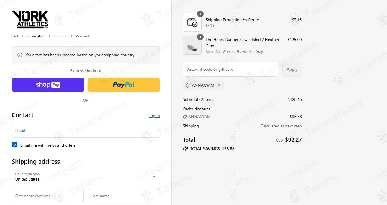 YORK Athletics Mfg. coupon code: 28% off with ANNAXYAM. Tested and valid as 11 months ago.