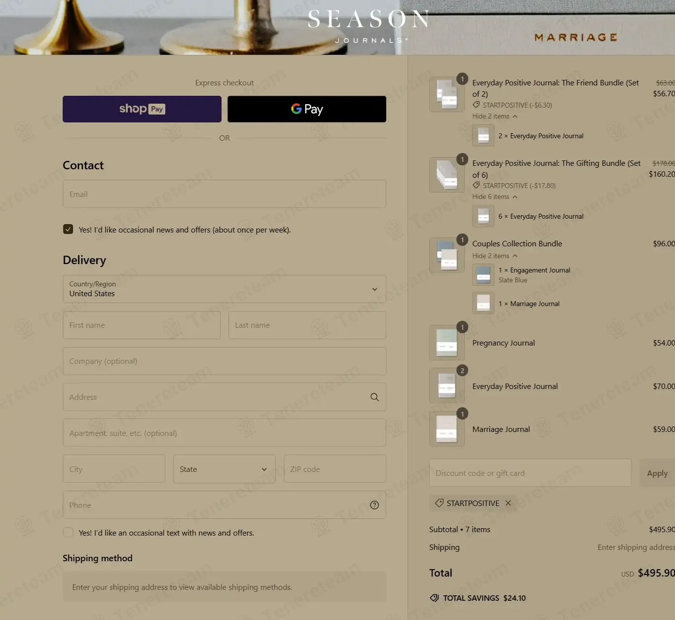 Season Journals coupon code: 10% off with STARTPOSITIVE. Tested and valid as 1 year ago.