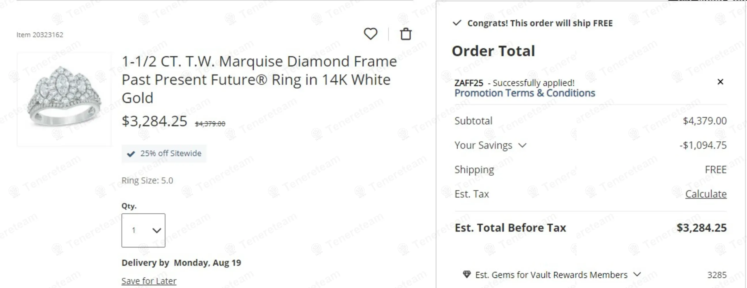Zales coupon code: 25% off with ZAFF25. Tested and valid as 5 months ago.