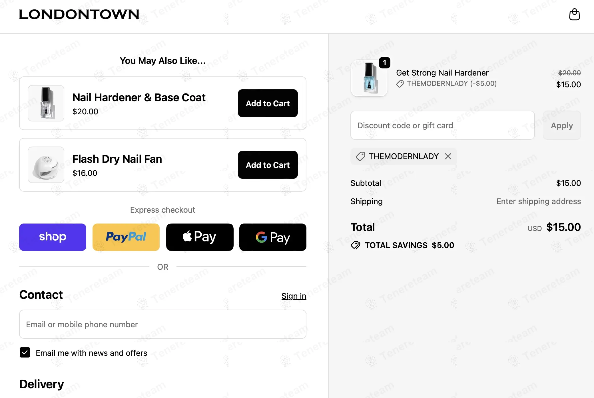 Londontown USA coupon code verified as working at checkout