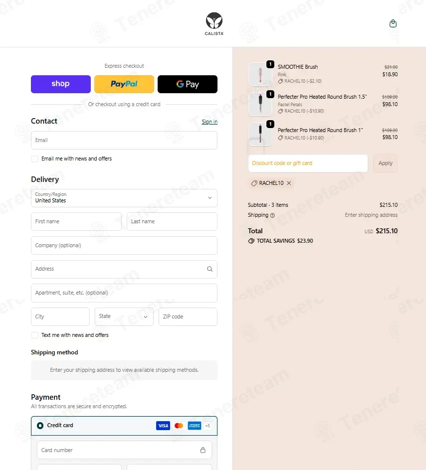 Calista Tools coupon code: 10% off with RACHEL10. Tested and valid as 1 month ago.