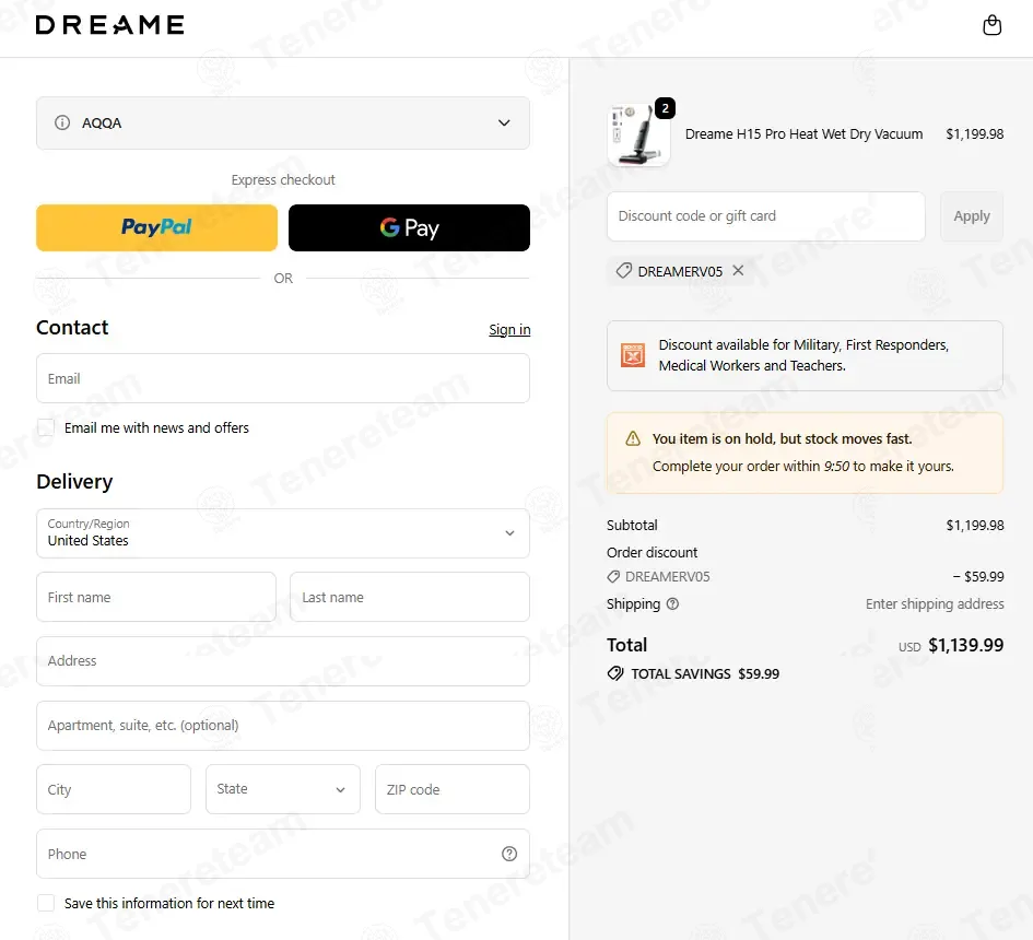 Dreametech DE coupon code: 5% off with DREAMERV05. Tested and valid as 2 months ago.