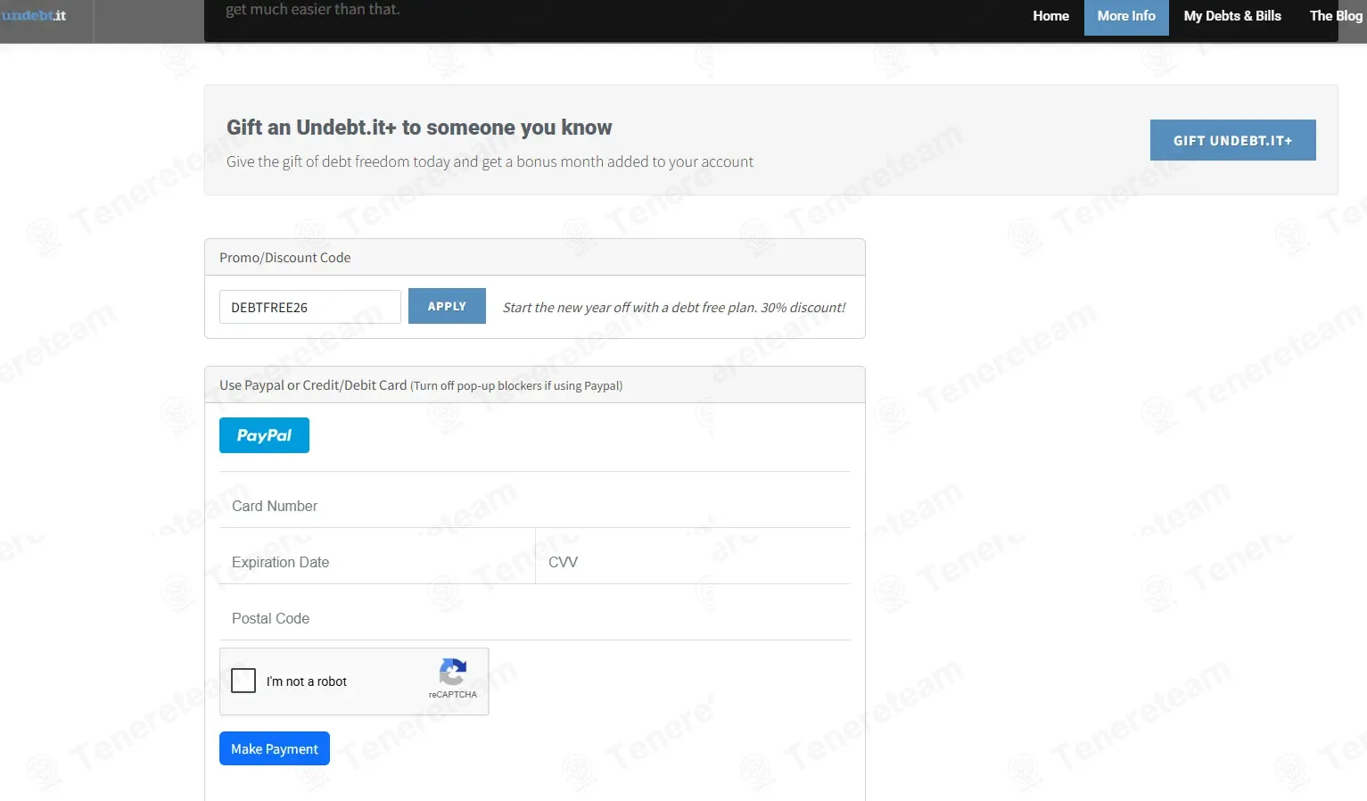 Undebt.it coupon code: 30% off with DEBTFREE26. Tested and valid as 4 weeks ago.