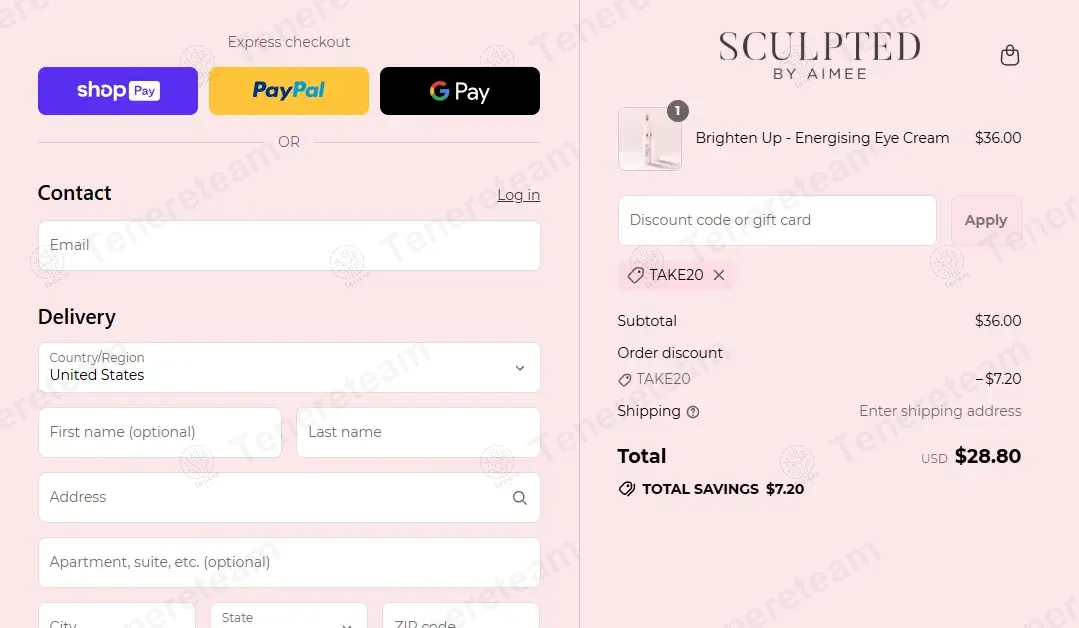 Sculpted by Aimee Connolly coupon code: 20% off with TAKE20. Tested and valid as 1 year ago.