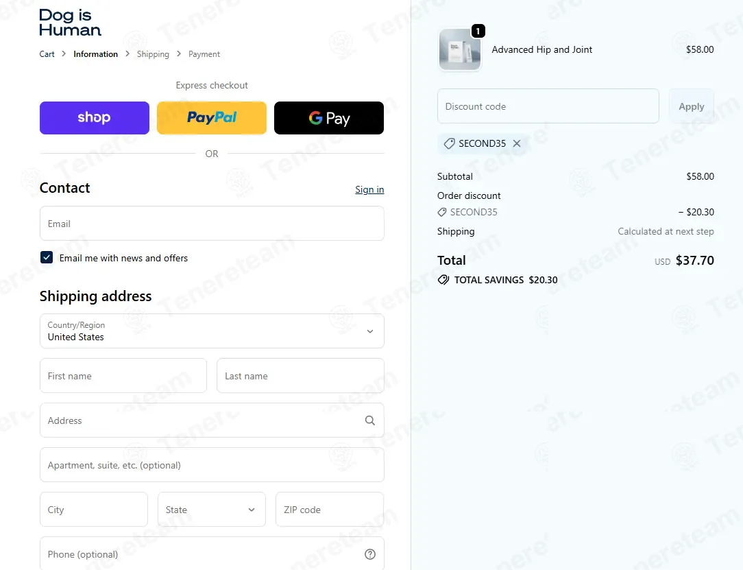 Dog Is Human coupon code: 35% off with SECOND35. Tested and valid as 1 month ago.