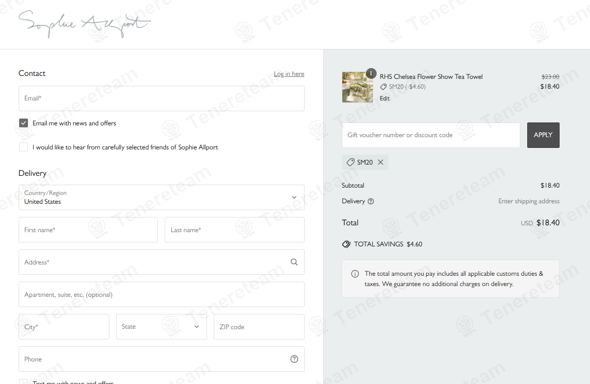 Sophie Allport coupon code: 20% off with SM20. Tested and valid as 1 year ago.