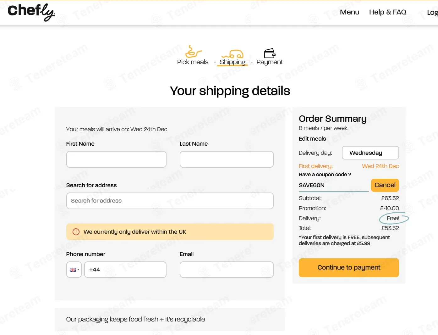 Chefly coupon code re-checked and confirmed working at checkout