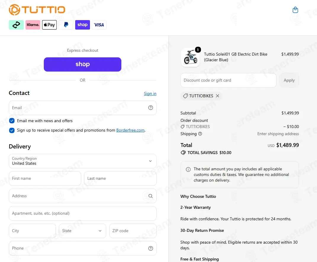 Tuttio Sport coupon code: $10 off with TUTTIOBIKES. Tested and valid as 1 month ago.