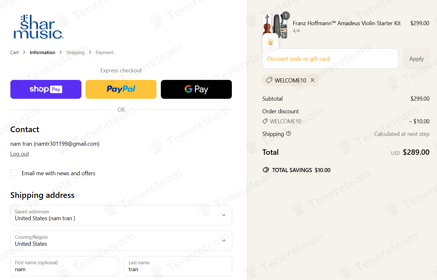 Shar Music coupon code: $10 off with WELCOME10. Tested and valid as 1 year ago.