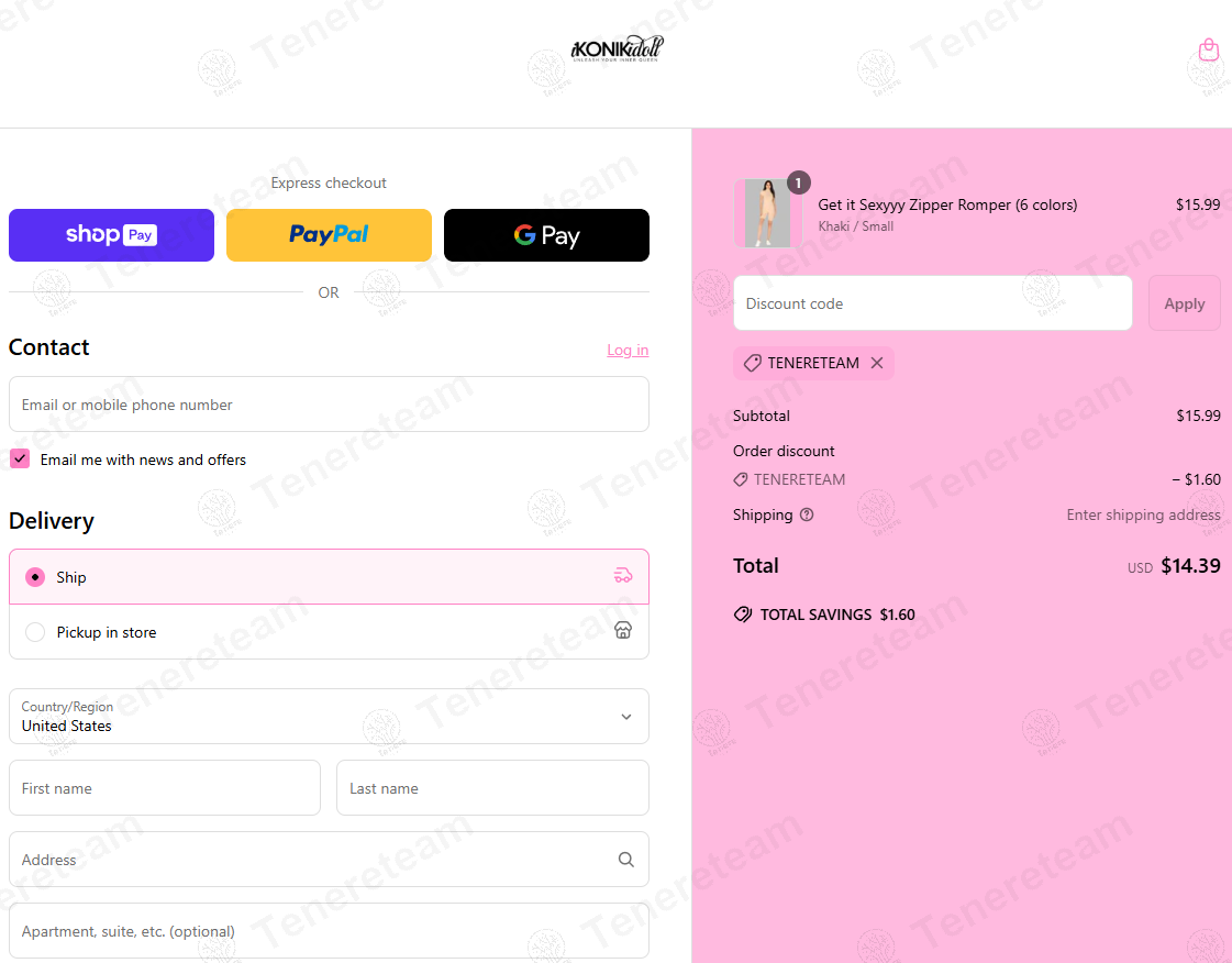 Ikoniki Doll coupon code: 10% off with TENERETEAM. Tested and valid as 1 year ago.