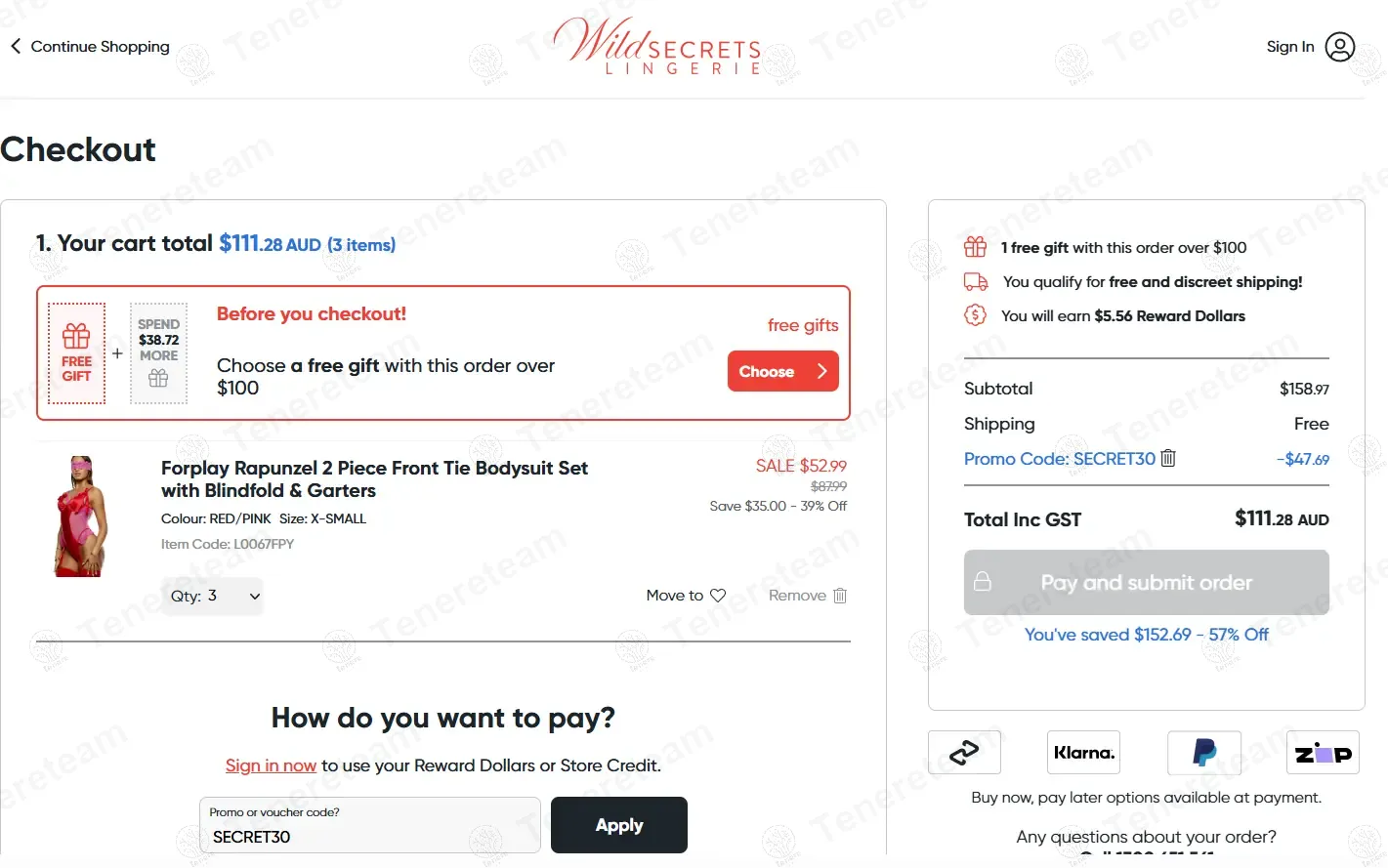 Wild Secrets Lingerie Au coupon code: 30% off with SECRET30. Tested and valid as 1 year ago.