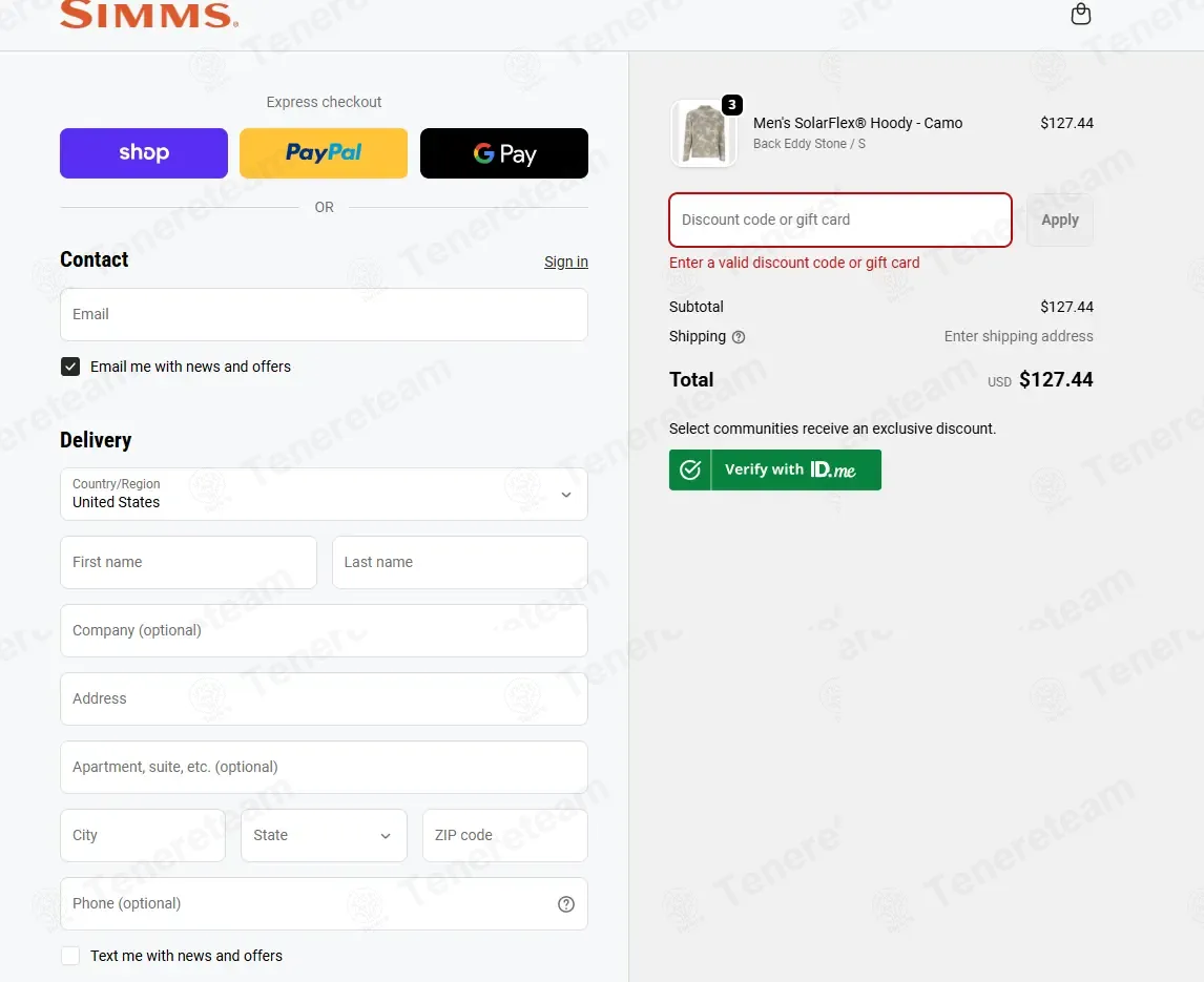 Simms coupon code: 25% off with LOGO2025. Tested and valid as 4 months ago.