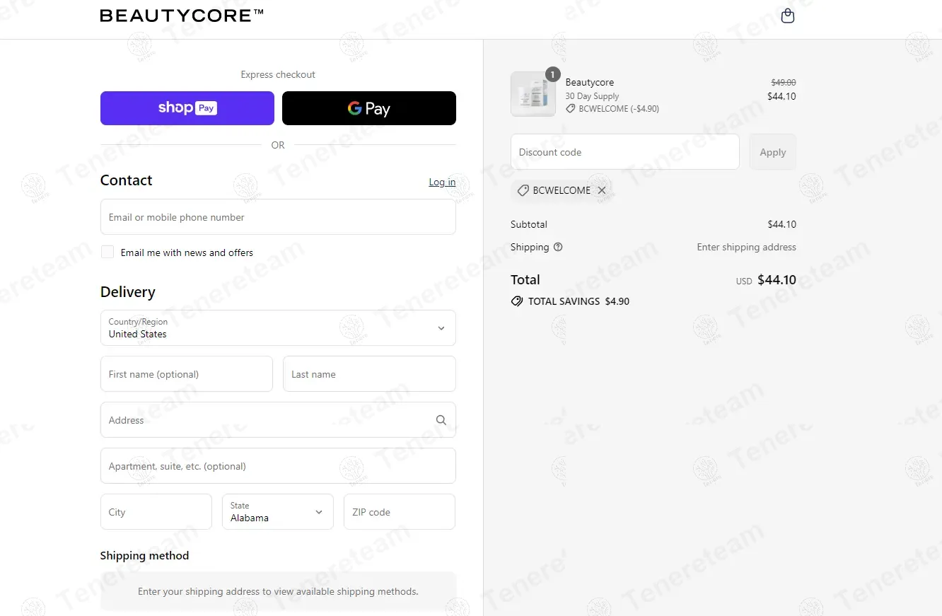 Beautycore coupon code verified as working at checkout