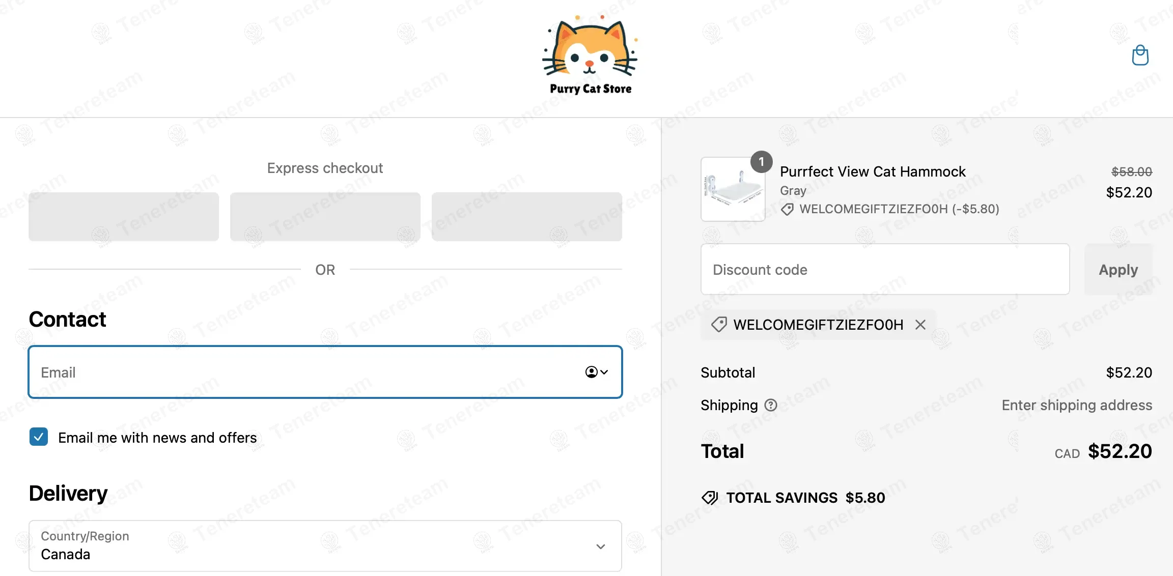 Purry Cat Store coupon code: 10% off with WELCOMEGIFTZIEZFO0H. Tested and valid as 1 year ago.