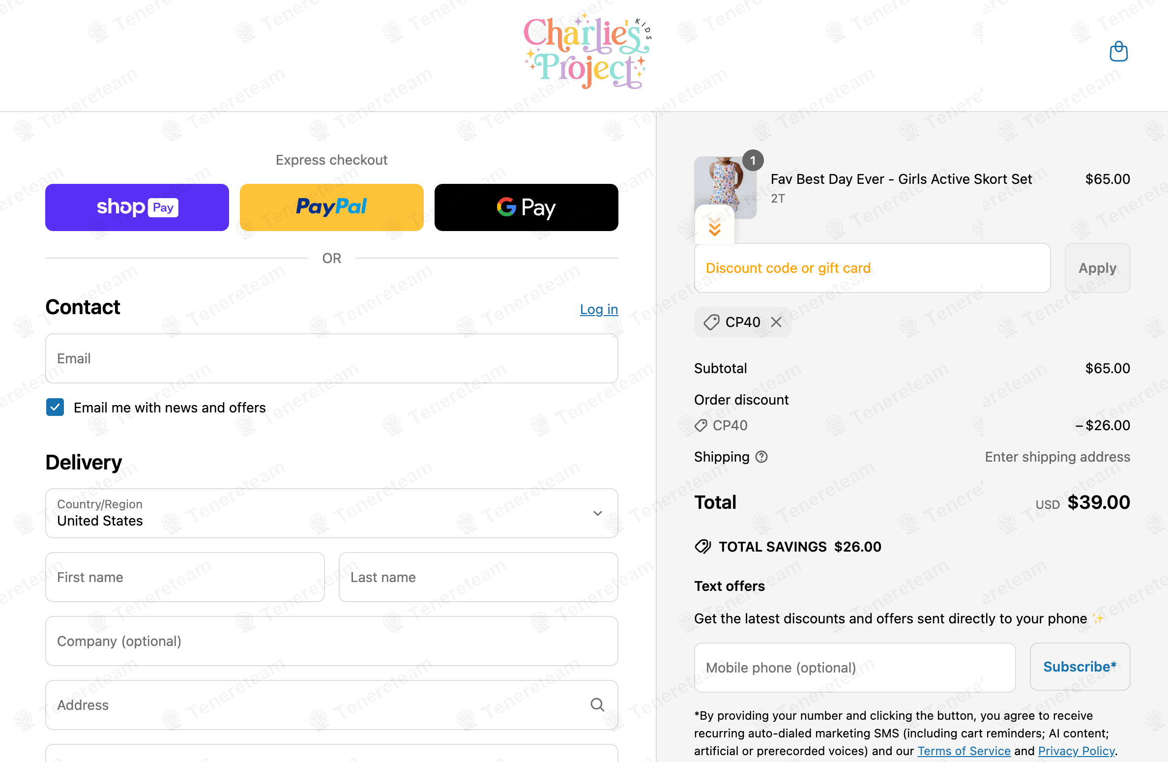 Charlies Project coupon code: 40% off with CP40. Tested and valid as 1 year ago.