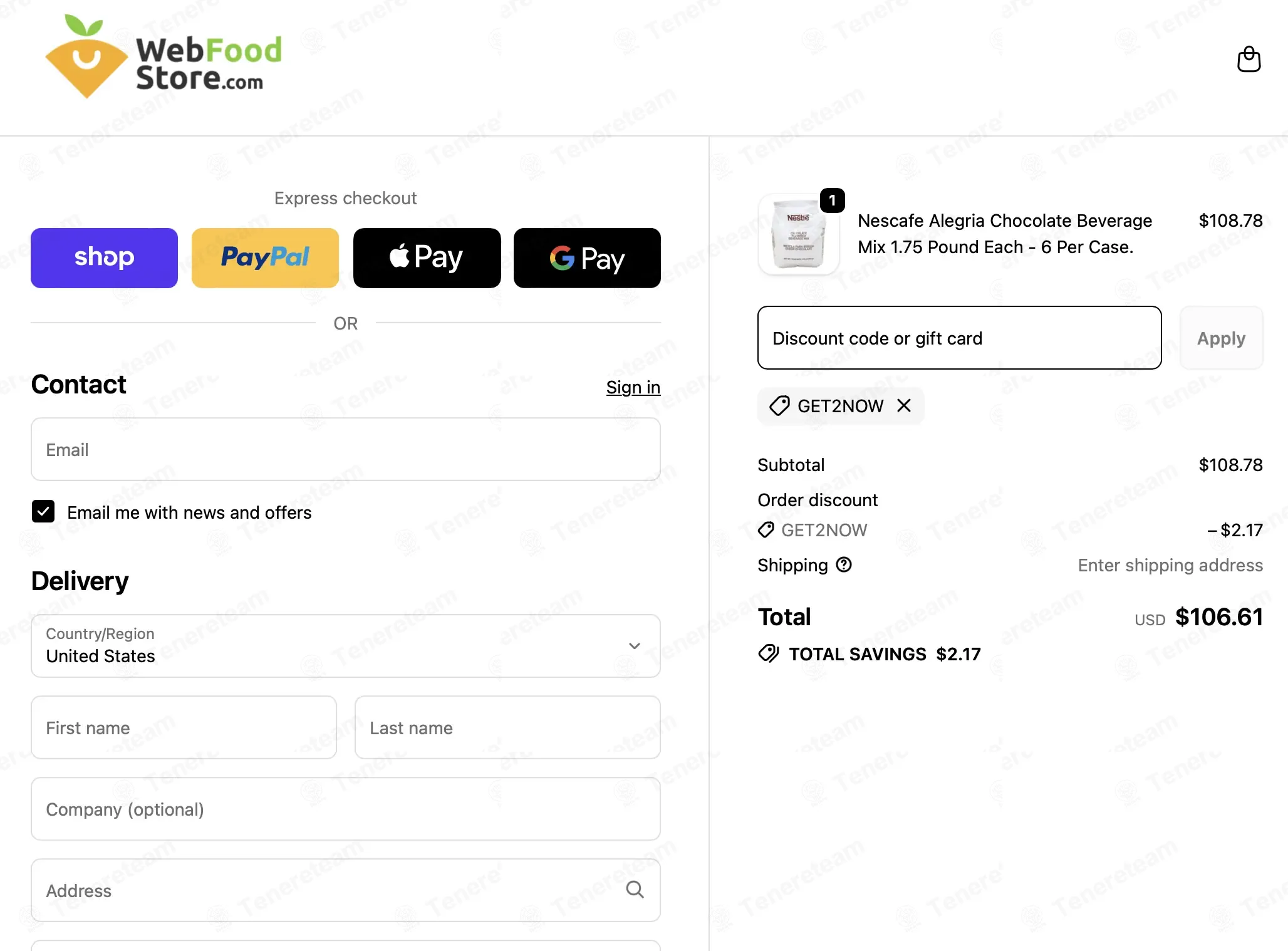 Web Food Store coupon code: 2% off with GET2NOW. Tested and valid as 1 month ago.
