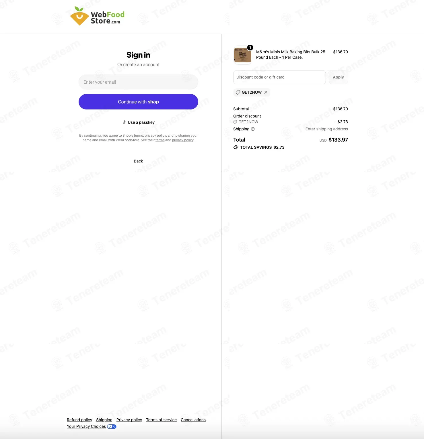 Web Food Store coupon code: 2% off with GET2NOW. Tested and valid as 1 month ago.