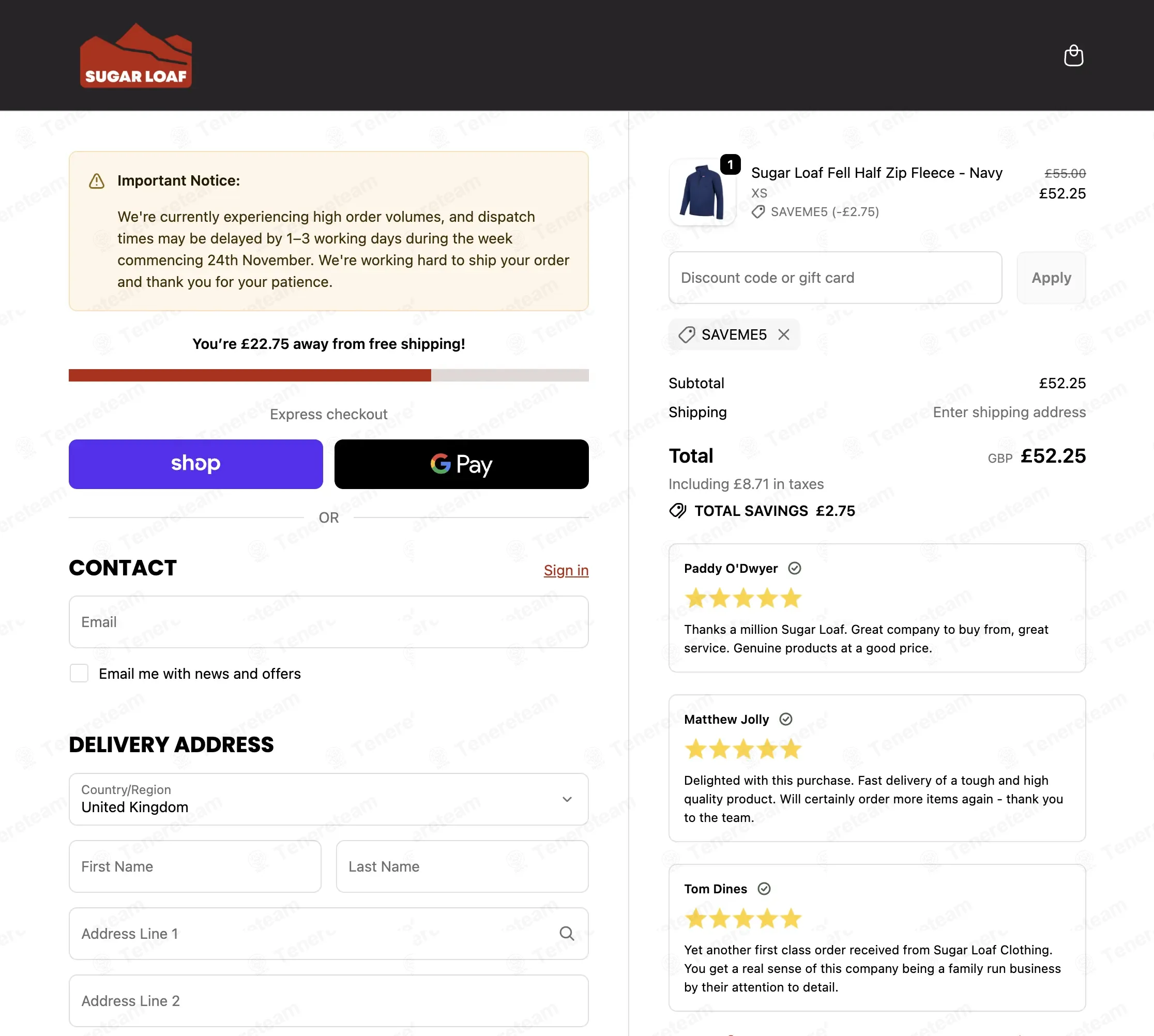 Sugar Loaf Clothing apply coupon code