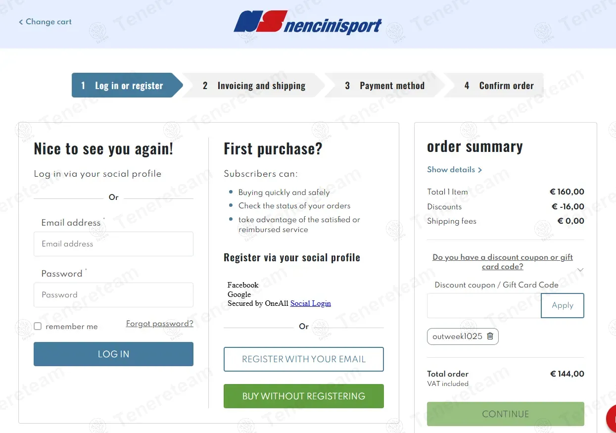 Nencinisport IT coupon code: 10% off with outweek1025. Tested and valid as 1 year ago.