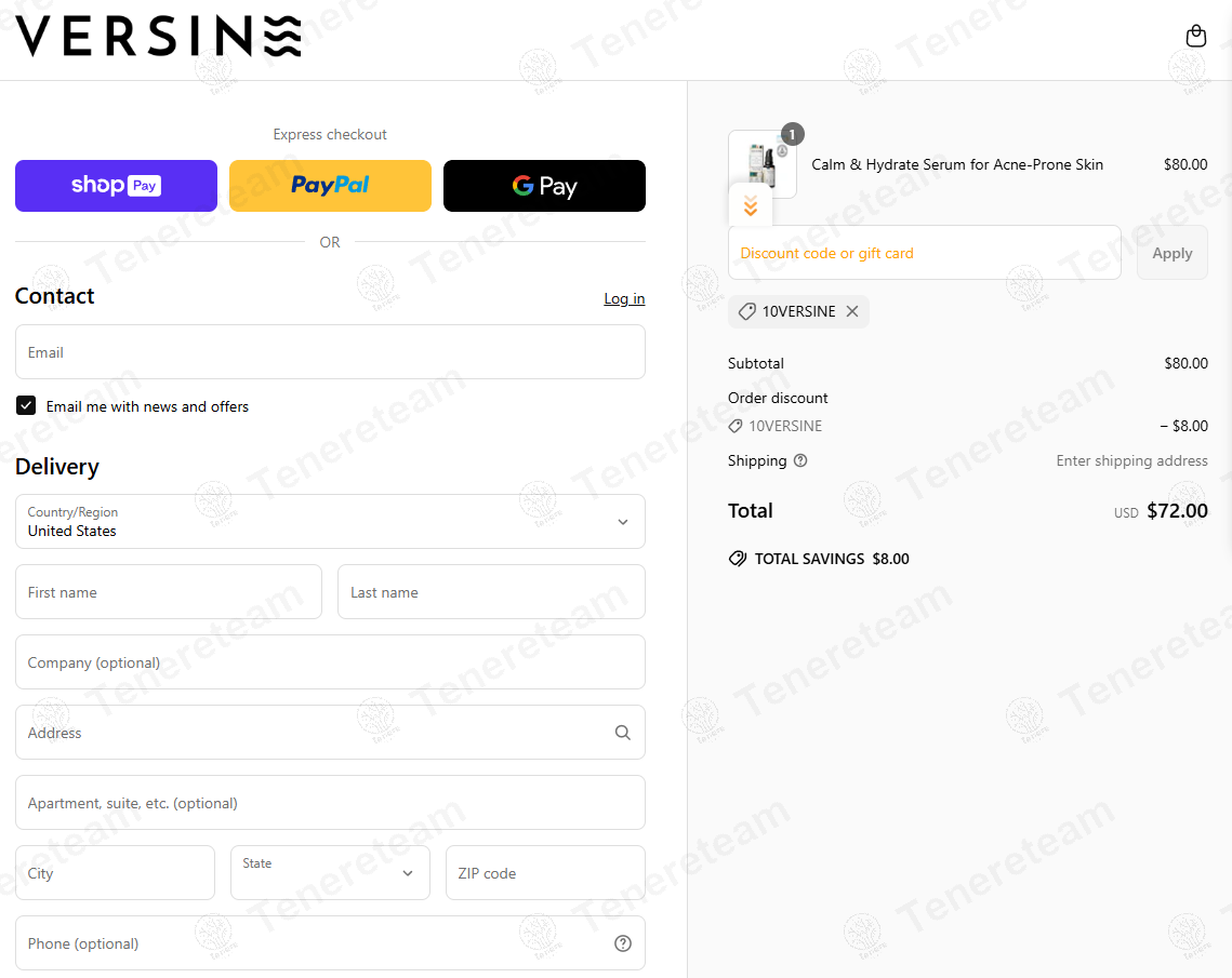 Versine Skincare coupon code: 10% off with 10VERSINE. Tested and valid as 1 year ago.
